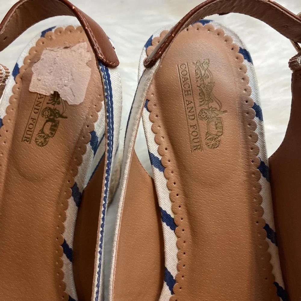 Coach And Four Wedge Heels Sandals Platform Shoes Sz 9.5